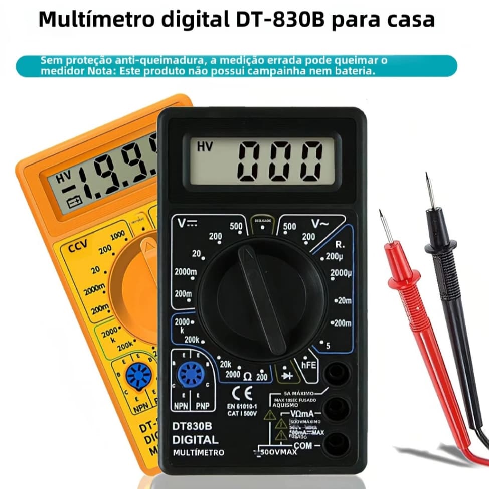Multímetro Digital DT-830B AC Voltímetro Elétrico Amperímetro Testador de Ohm Volt Medidor