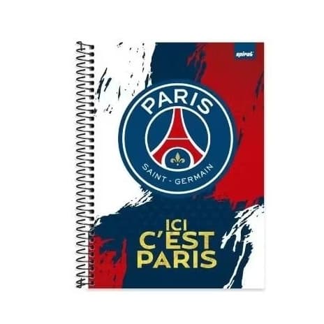 Caderno Universitário Capa Dura, 1 x 1, 80 Folhas, Paris Saint-Germain,1 UN