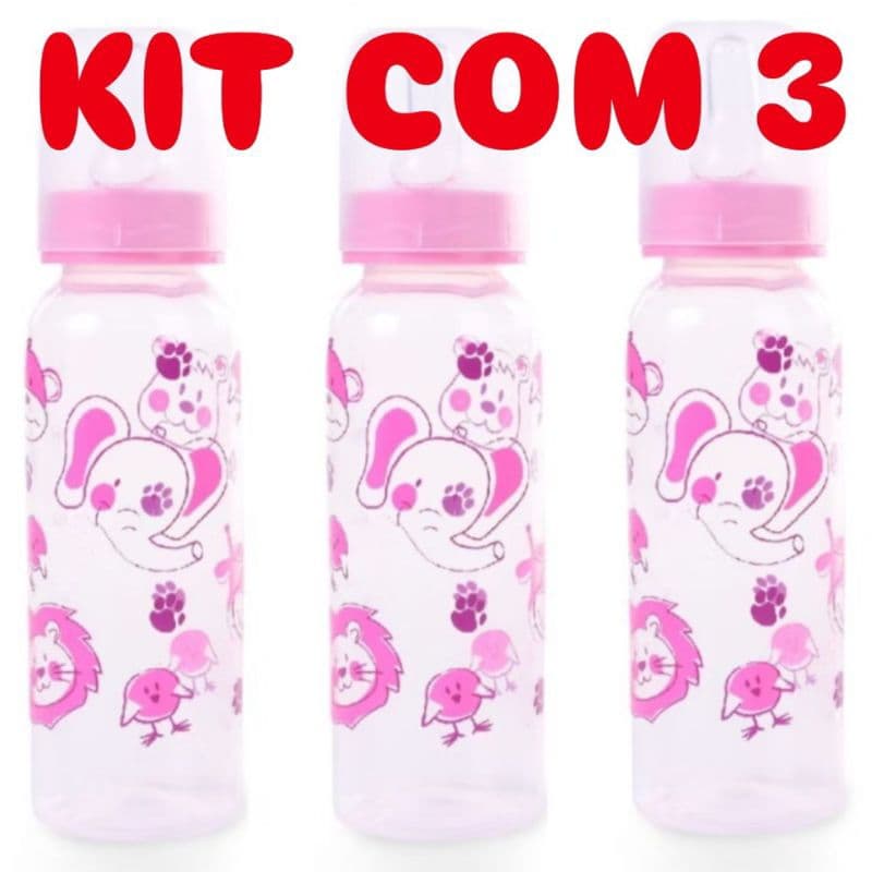 Kit com 3 Mamadeiras 240ml para Criança