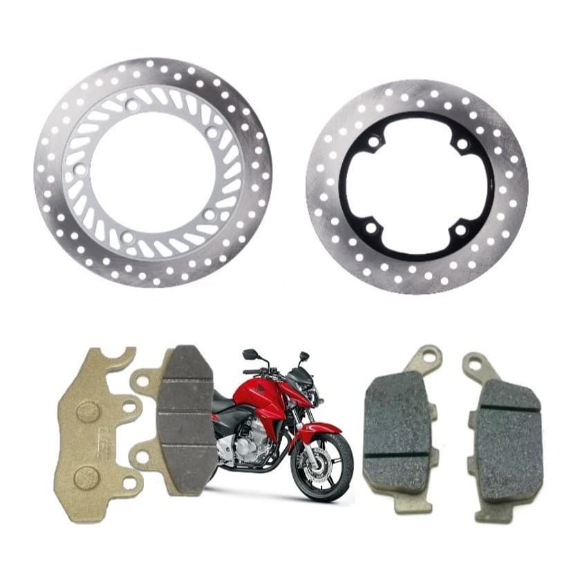 Discos E Pastilhas Freio Dianteiro E Traseiro Modelo Cb 300r Cb300r Com ou Sem Abs