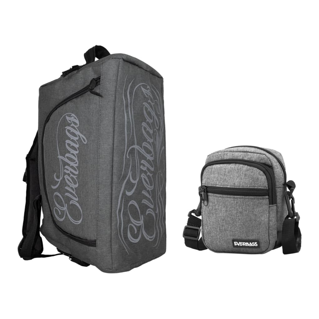 mini mala impact cinza escuro + shoulderbag normal cinza mescla