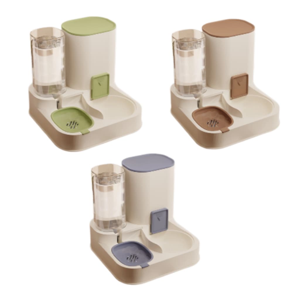 Bebedouro Com Comedouro Automático Pet Cachorros Gatos Alimentador Duplo Gravidade Resistente