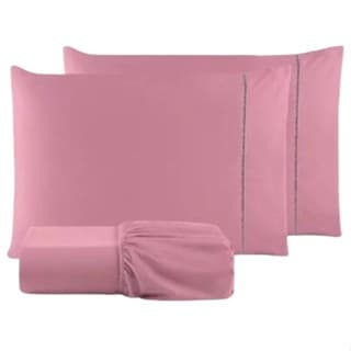 Jogo de Cama Micropercal Solteiro-Casal-Queen Ponto Palito - Edna