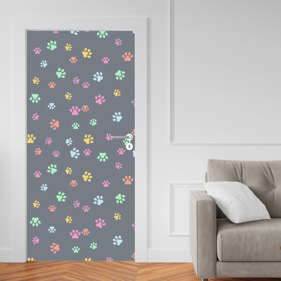 Papel Parede Adesivo para Portas de Madeira ou Vidro Decoração Revestimento - PATINHA CACHORRO 7519