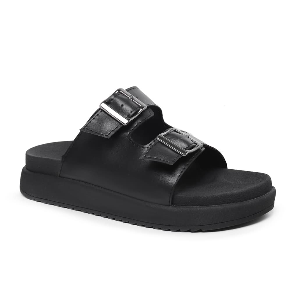 Rasteirinha Feminina Fivela Moda Blogueira Tamanco Sola Alta