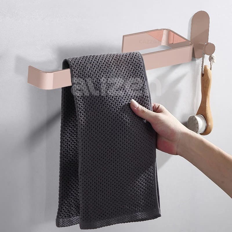 Porta Toalha de Rosto Rose Gold Quadrado Toalheiro Lavabo Banheiro - Não Descasca