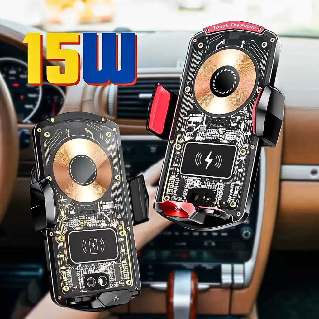 Suporte De Celular Carro Carregamento Indução Sem Ou Com Fio 15W