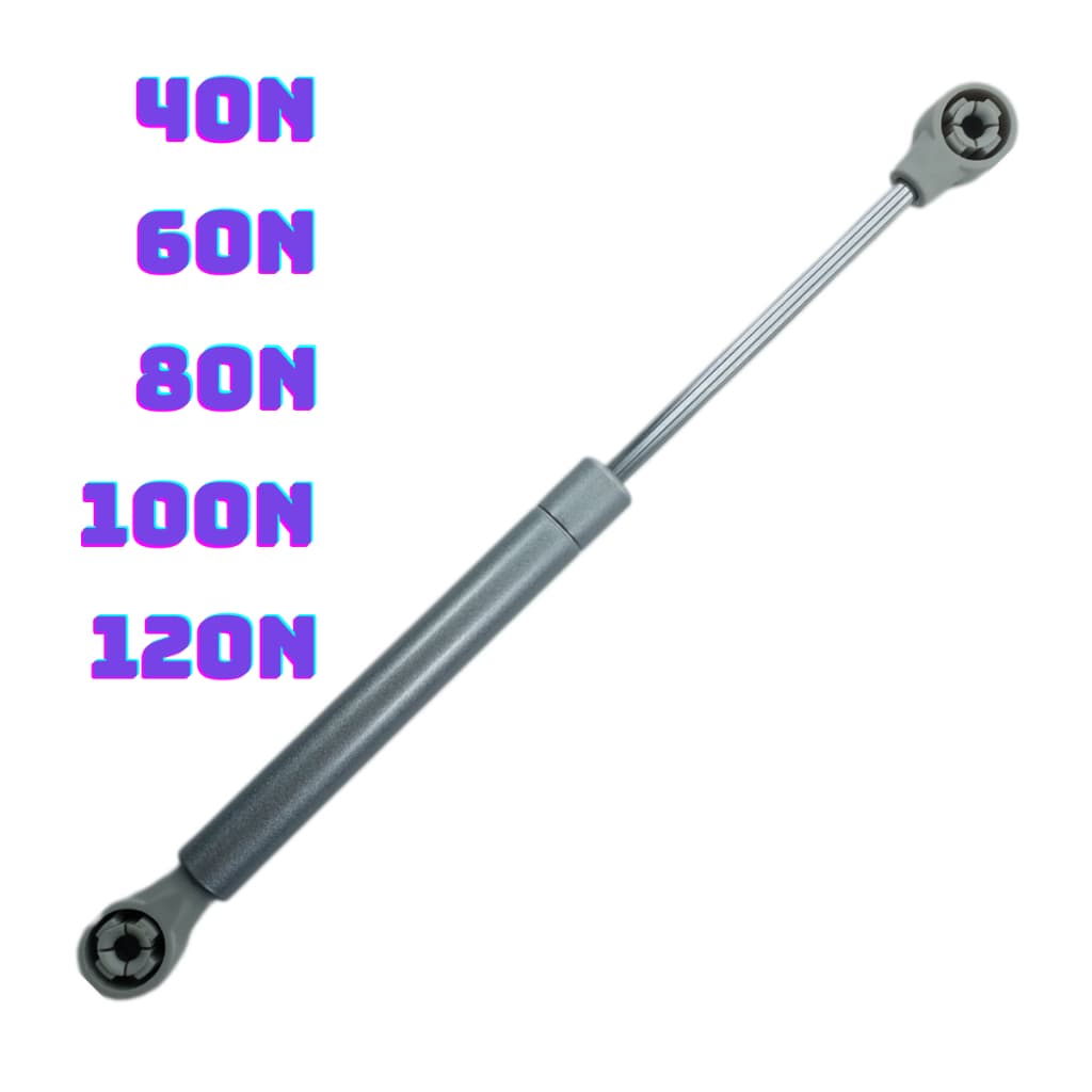 1 Pistão Amortecedor a Gás Cinza p/Porta de Armários/Móveis 40N/60N/80N/100N/120N Abre p/Cima, Escolha Força/Quantidade