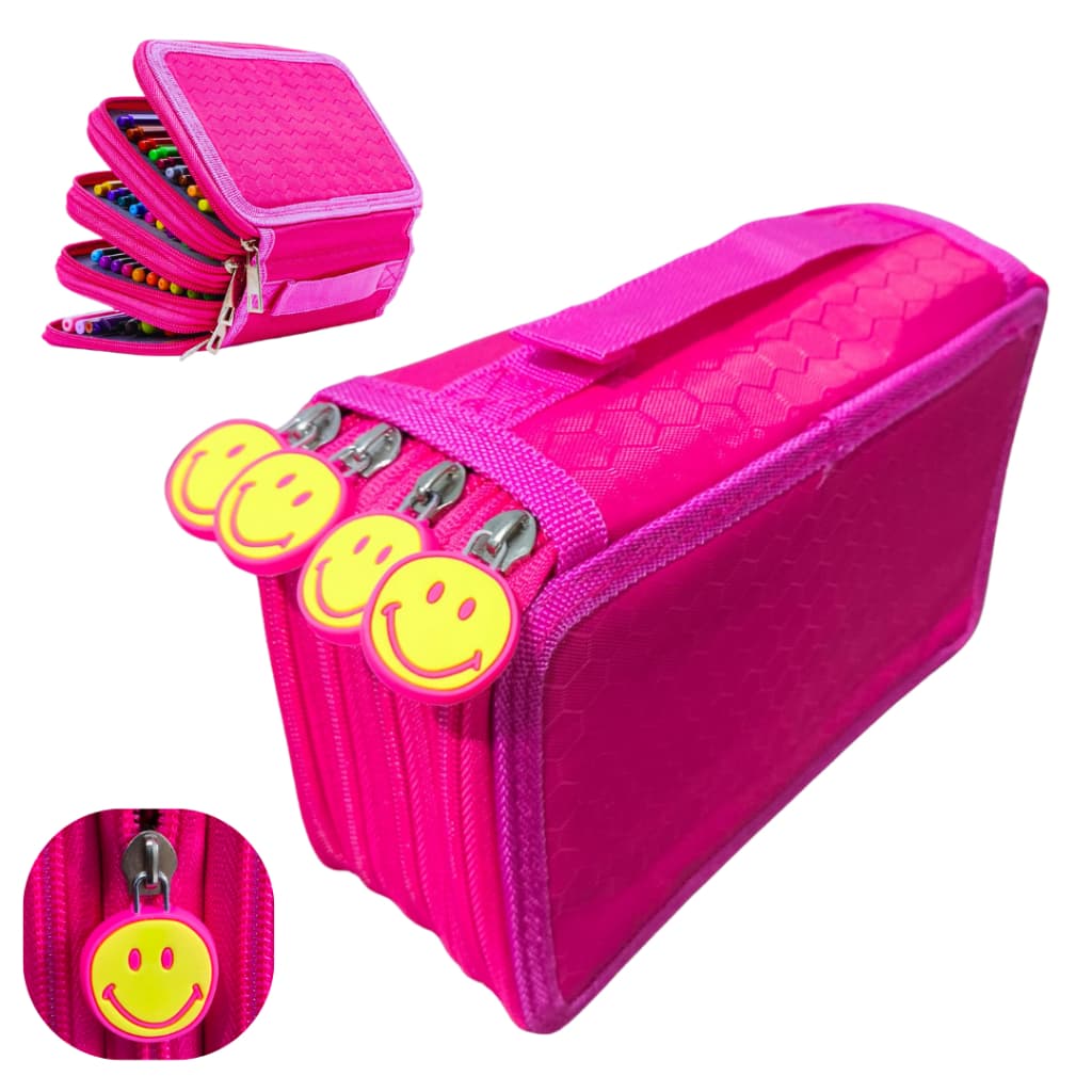 Estojo de lápis escolar juvenil organizador grande jumbo box 4 compartimentos feminino e masculino