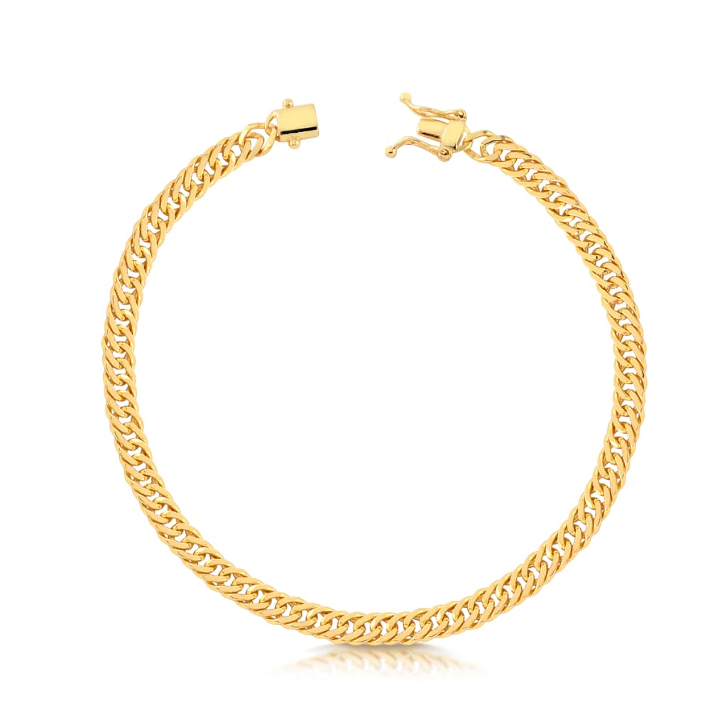Pulseira Grumet Lacraia 5mm Banhada a Ouro 18k Alta Durabilidade e Qualidade