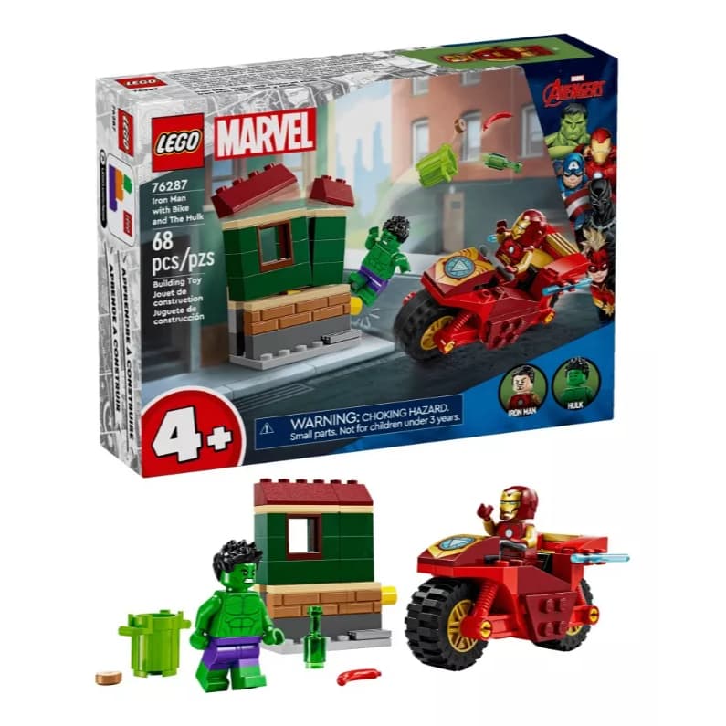 Lego Super Heroes Marvel Homem De Ferro Hulk Avengers 68 peças Original Lego - Conjunto de Blocos de Montar
