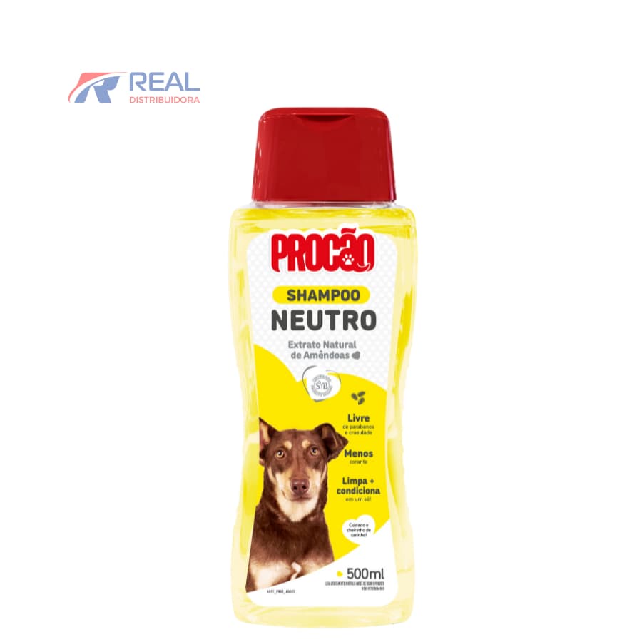 Shampoo Neutro Pet Procão 500ml – Com Óleo de Amêndoas, Hidratação e Cuidado Diário