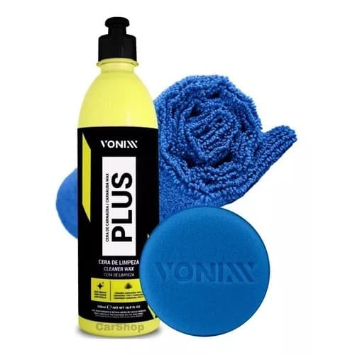 Kit Cera Carnauba Plus Vonixx 500ml Cera Liquida Automotiva Líder