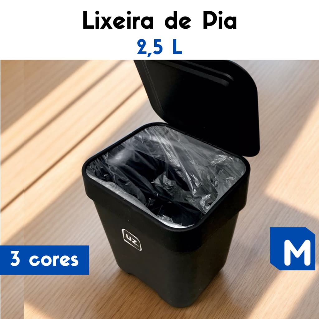 Lixeira de Pia Esconde a Sacola 2,5L UZ
