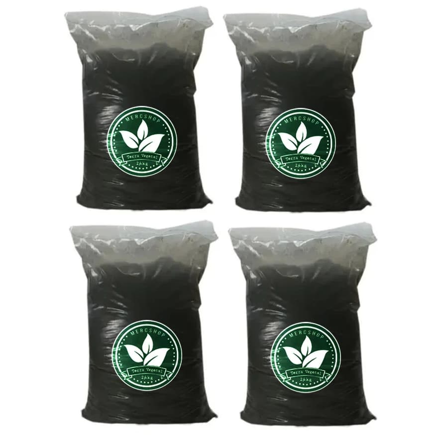Terra Vegetal Orgânica Adubada 4 Pct Horta Jardim Hortaliças Plantas 9,6 kilos