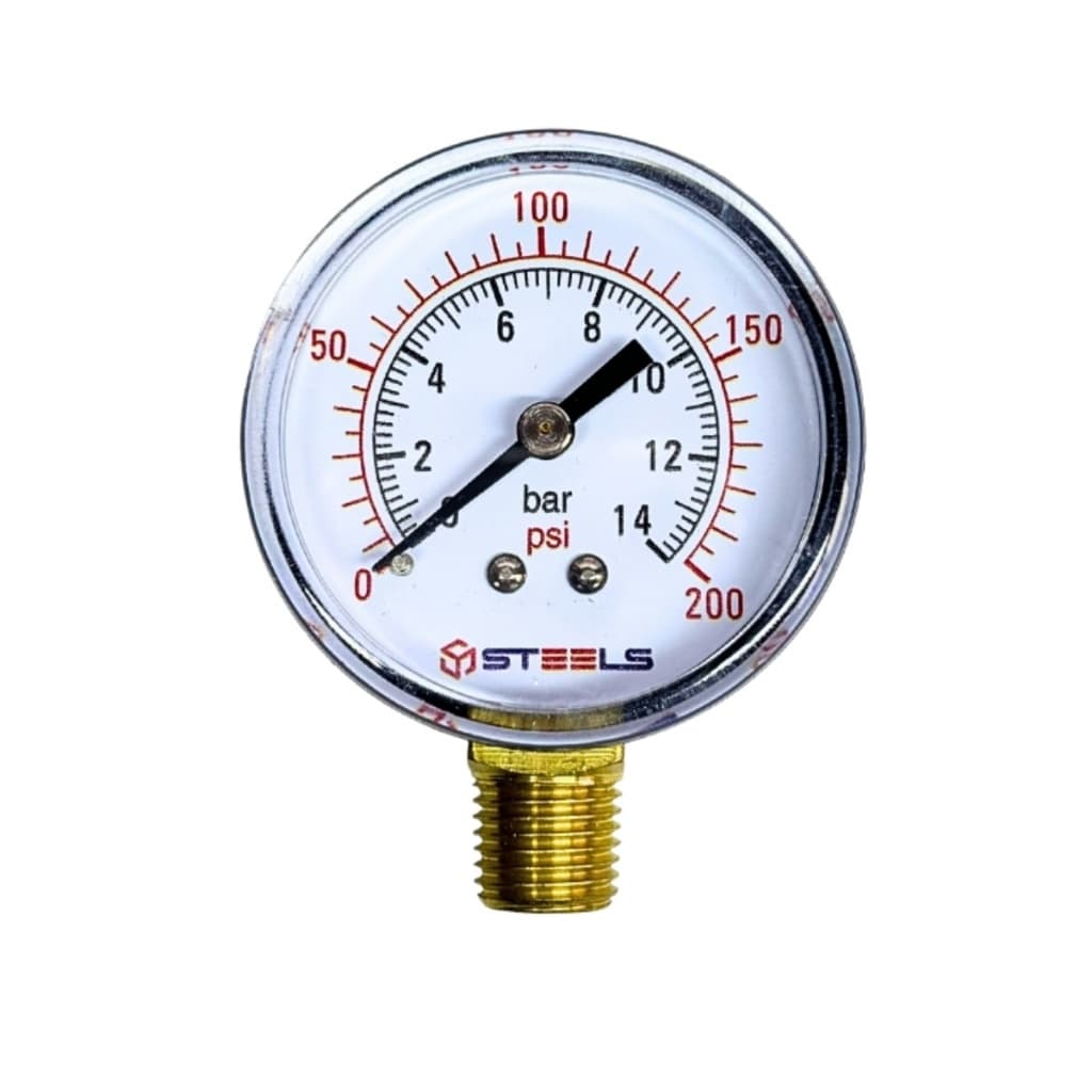 Manômetro Vertical Para Compressor De Ar 200 Psi 1/4 Npt