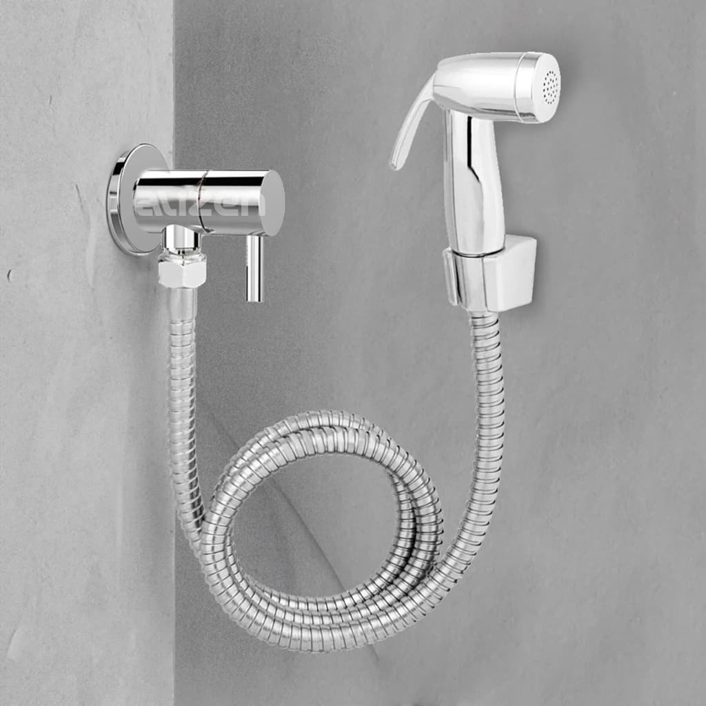Ducha Higiênica Chuveirinho Abs Cromado Completa Alto Padrão para Banheiro / Lavabo 1/4 de Volta
