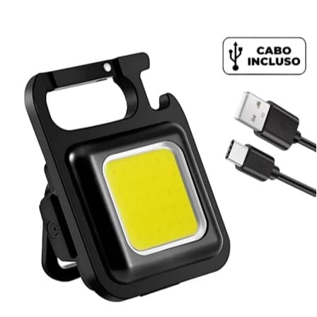 Mini Lanterna Com Led 4 Modos de Luz 4 Funções, Chaveiro portatil e abridor de garrafas