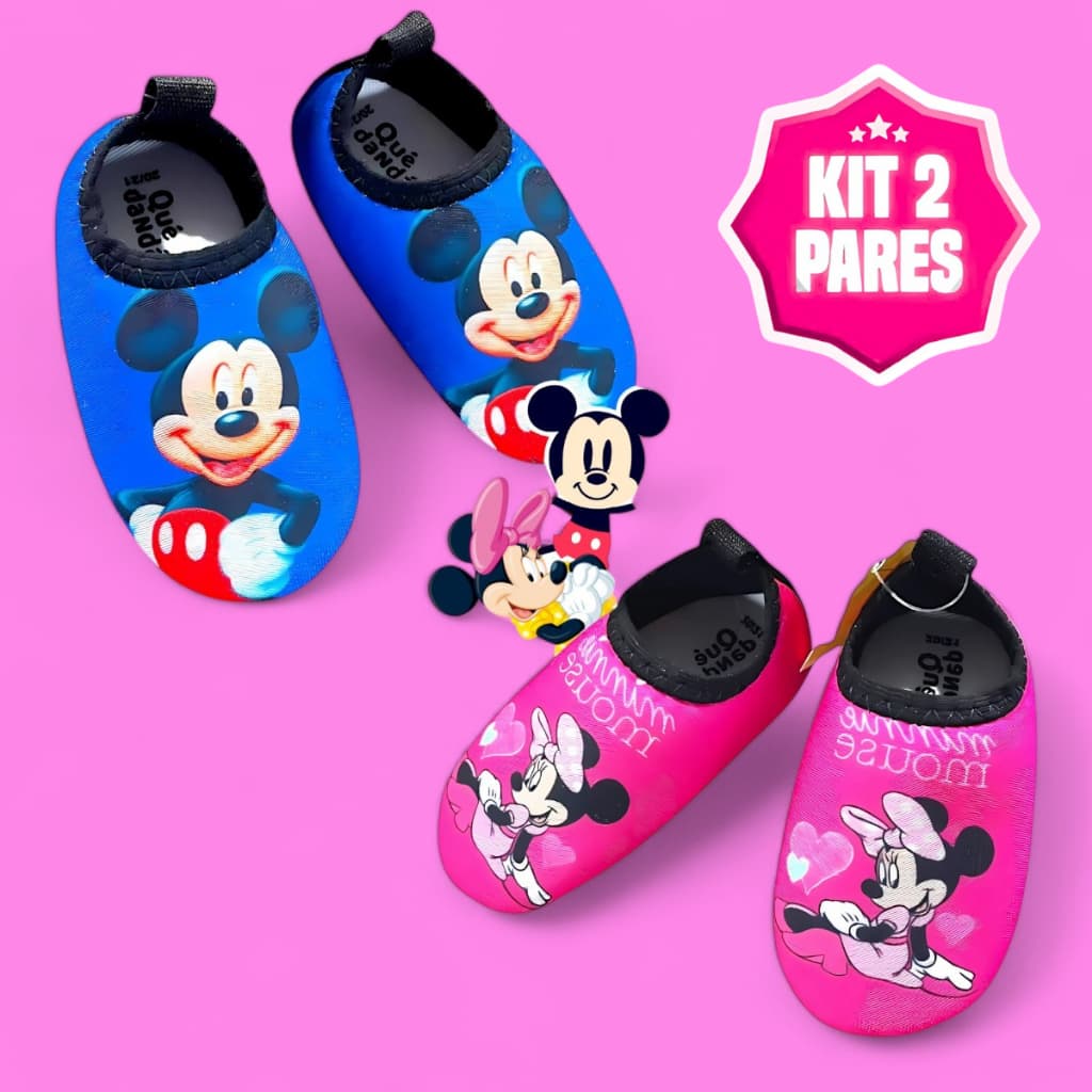 2 Tênis Stitch Infantil Menina Macio Antiderrapante 16 ao 26 2 tenis meia bebe infantil escola