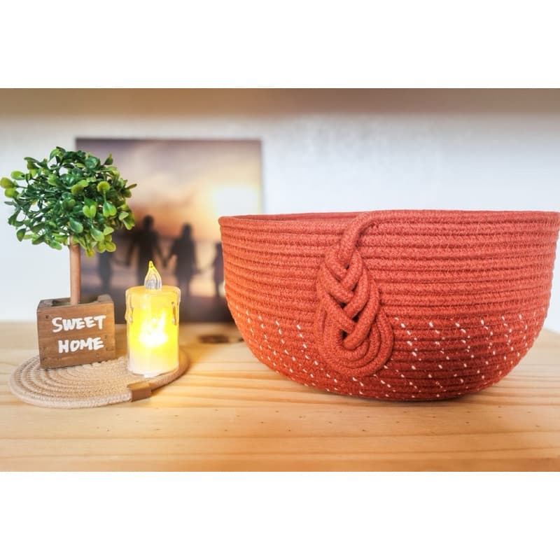 cesto de algodão organizador terracota