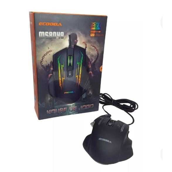 Mouse Gamer Ecooda Ms8049 Preto 3200dpi