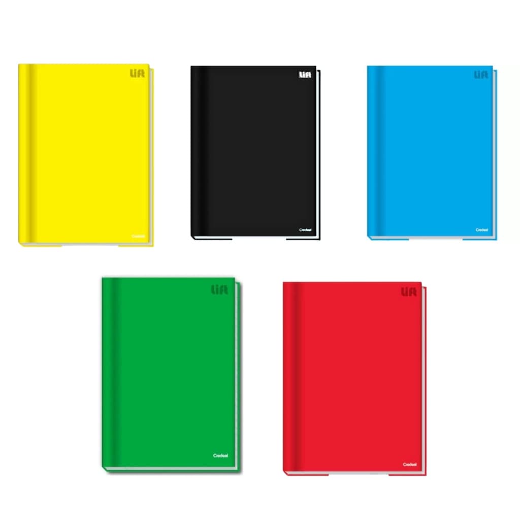 Caderno PEQUENO Brochura 1/4 Capa Dura 96 Folhas LIFT - CREDEAL