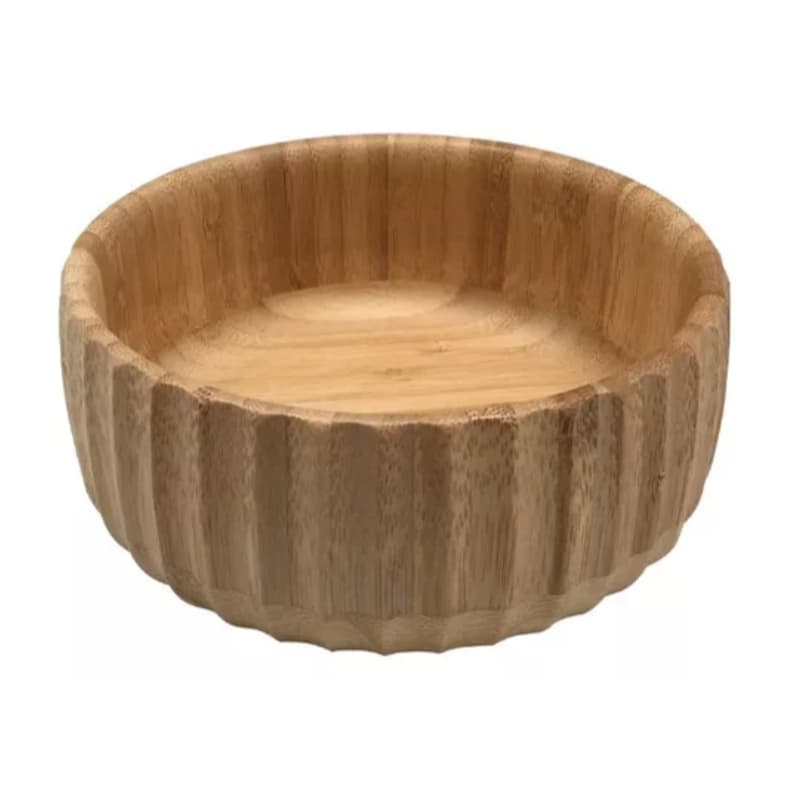 Bowl Canelado De Bambu 15cm - Saladeira Natural Oikos - Tigela de Bambu