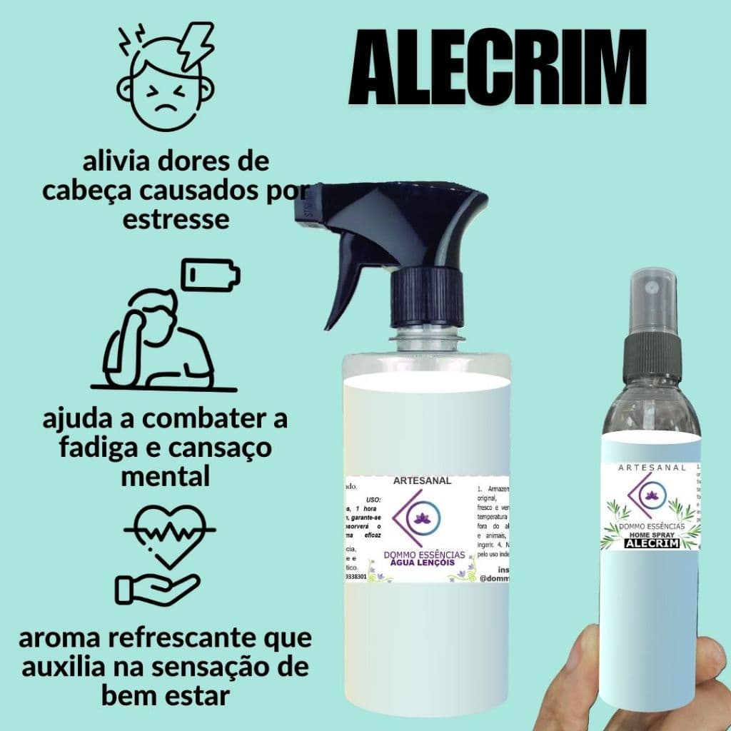 Água Perfumada 100 500 mL BOM SONO p/ Lençóis e Tecido Roupas | Alecrim Lavanda Camomila Jasmim