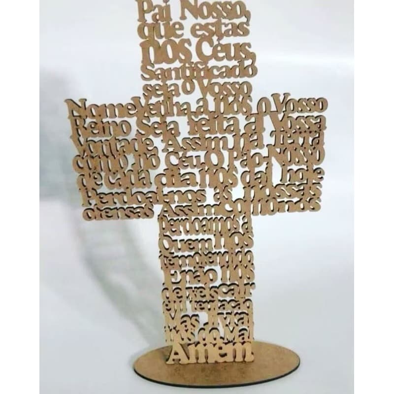 kit 5 Cruz Pai nosso mdf cru 3mm enfeite  tamanho 30cm altura