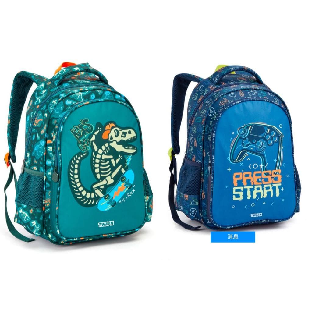 Mochila Infantil Menino Game/Press Staat Dinossauro/T-Rex Skate Seanite(MI42061)
