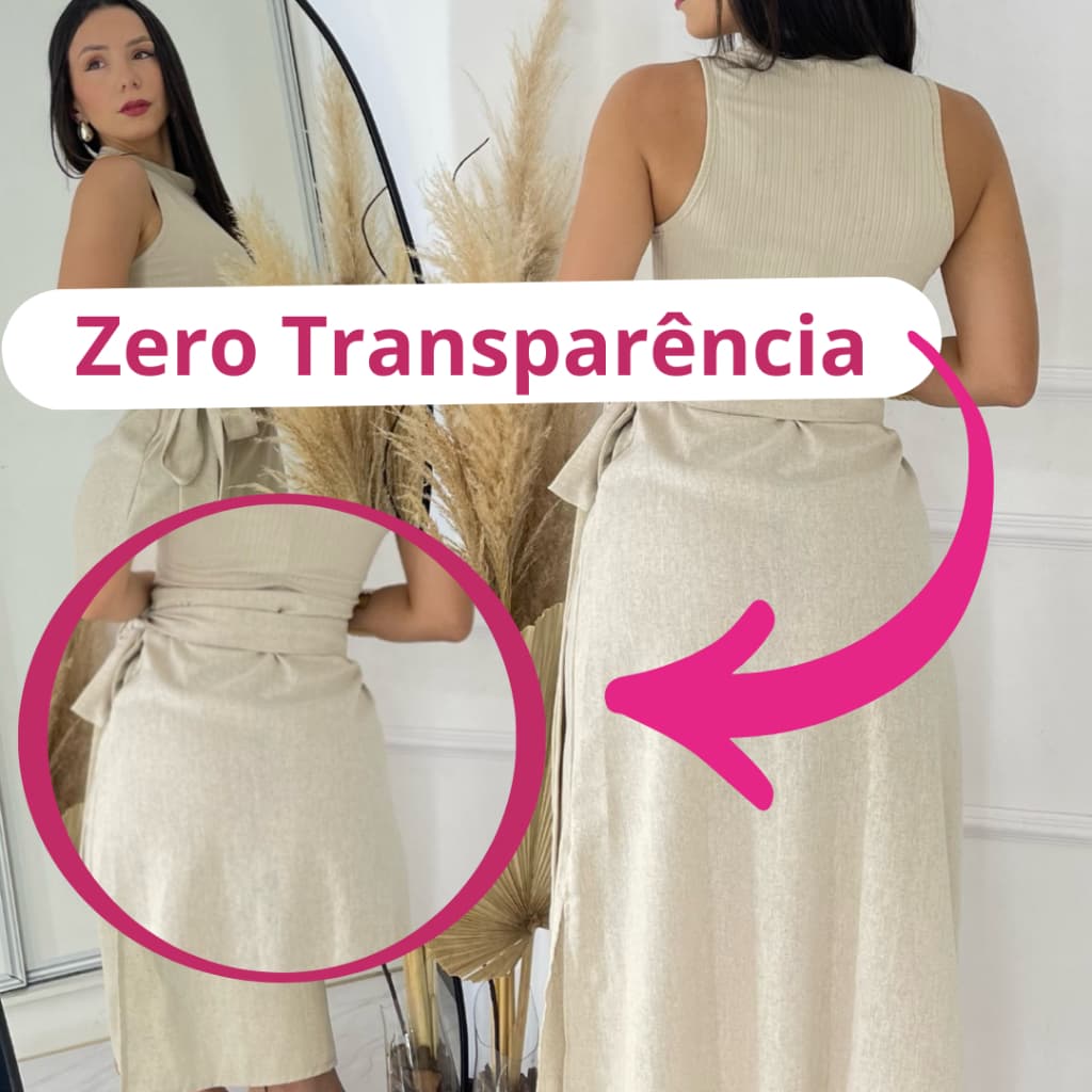 Saia Longa Feminina Linho Com Bolso Lateral e Fenda Saia Luxo Saia Evangélica Saia  Mídi Elegante