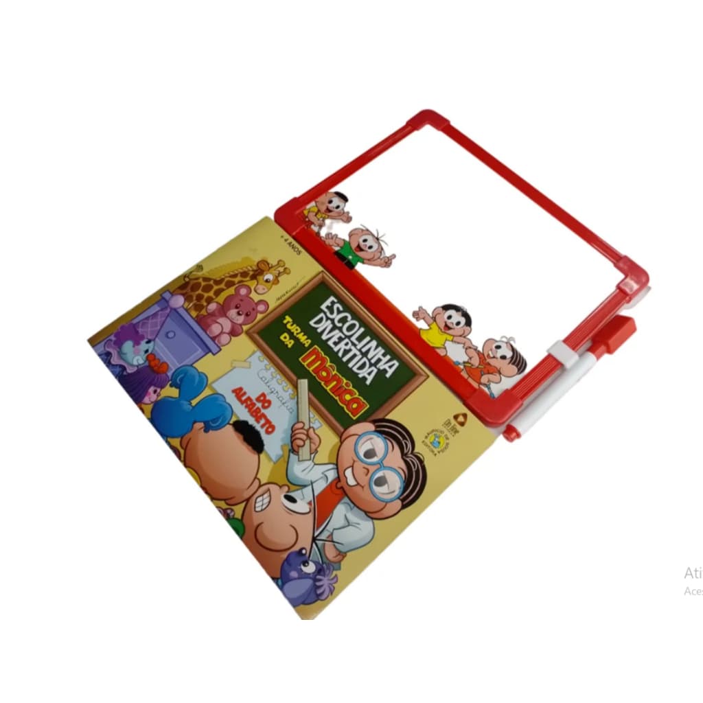 Turma da Monica Serie Escolinha Divertida - Alfabeto Lousa Escreva e Apague Alfabetização Caligrafia