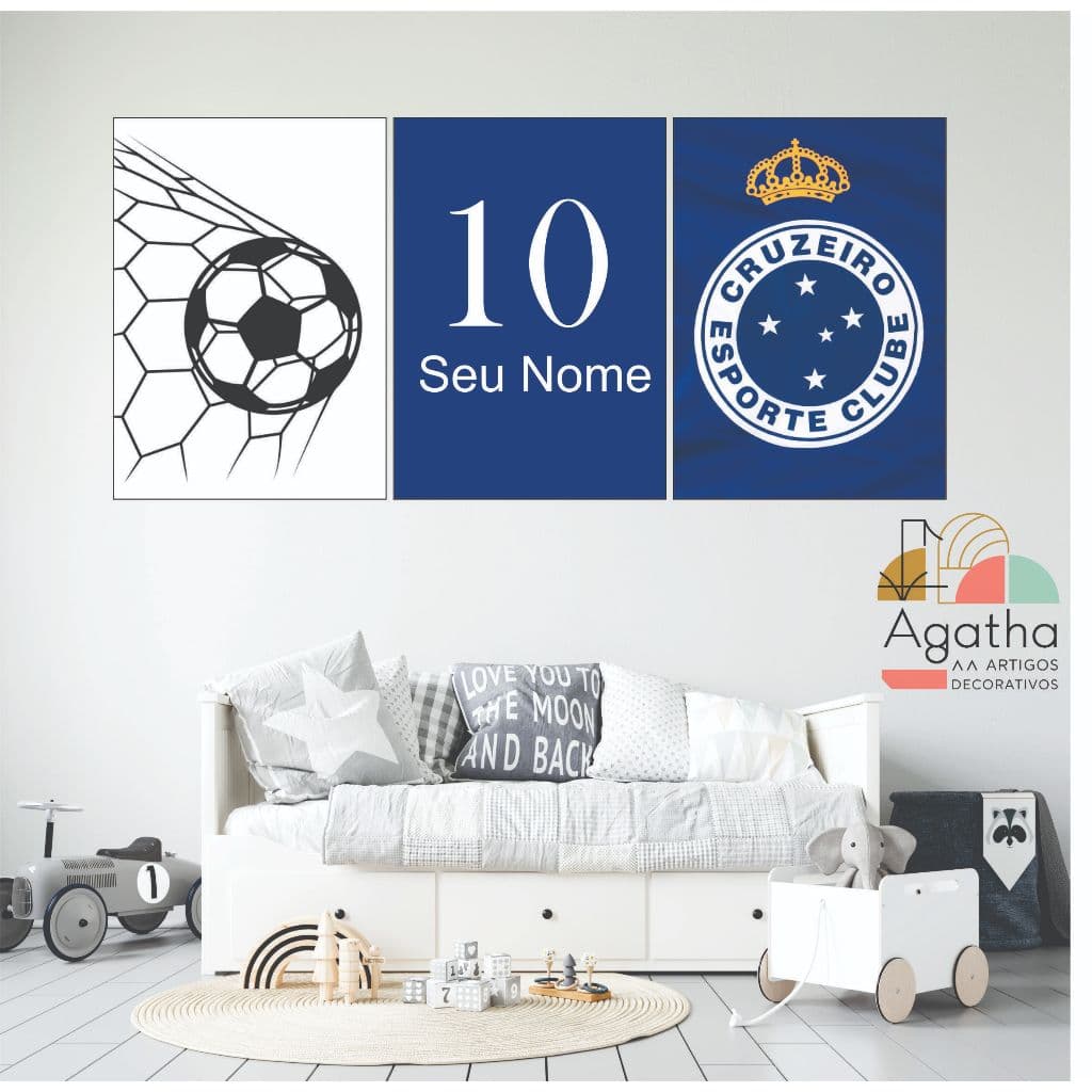 Quadro Decorativo Cruzeiro Raposa Maior De Minas Mineirão Cabuloso Mafia Azuis Sala Quarto time