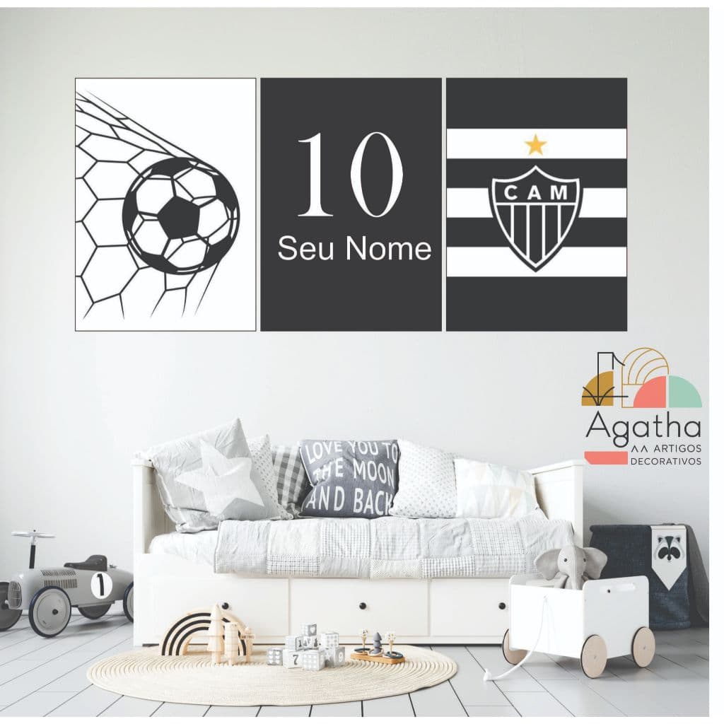 Quadro Decorativo Time Futebol Atlético Mineiro Galo CAM Arena MRV Para Casa sala quarto