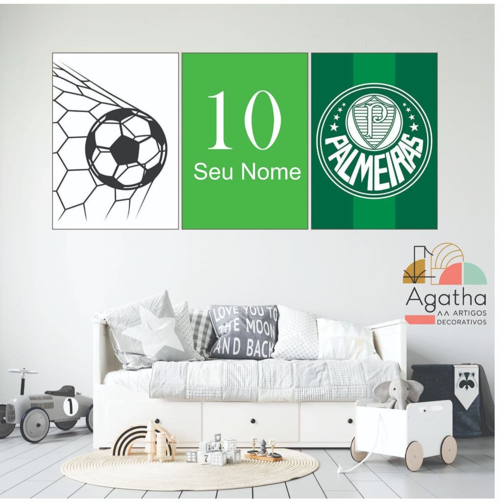 Quadro Decorativo Palmeiras Mancha Verde Porco Palestra Italia Decoração para quarto sala Quarto
