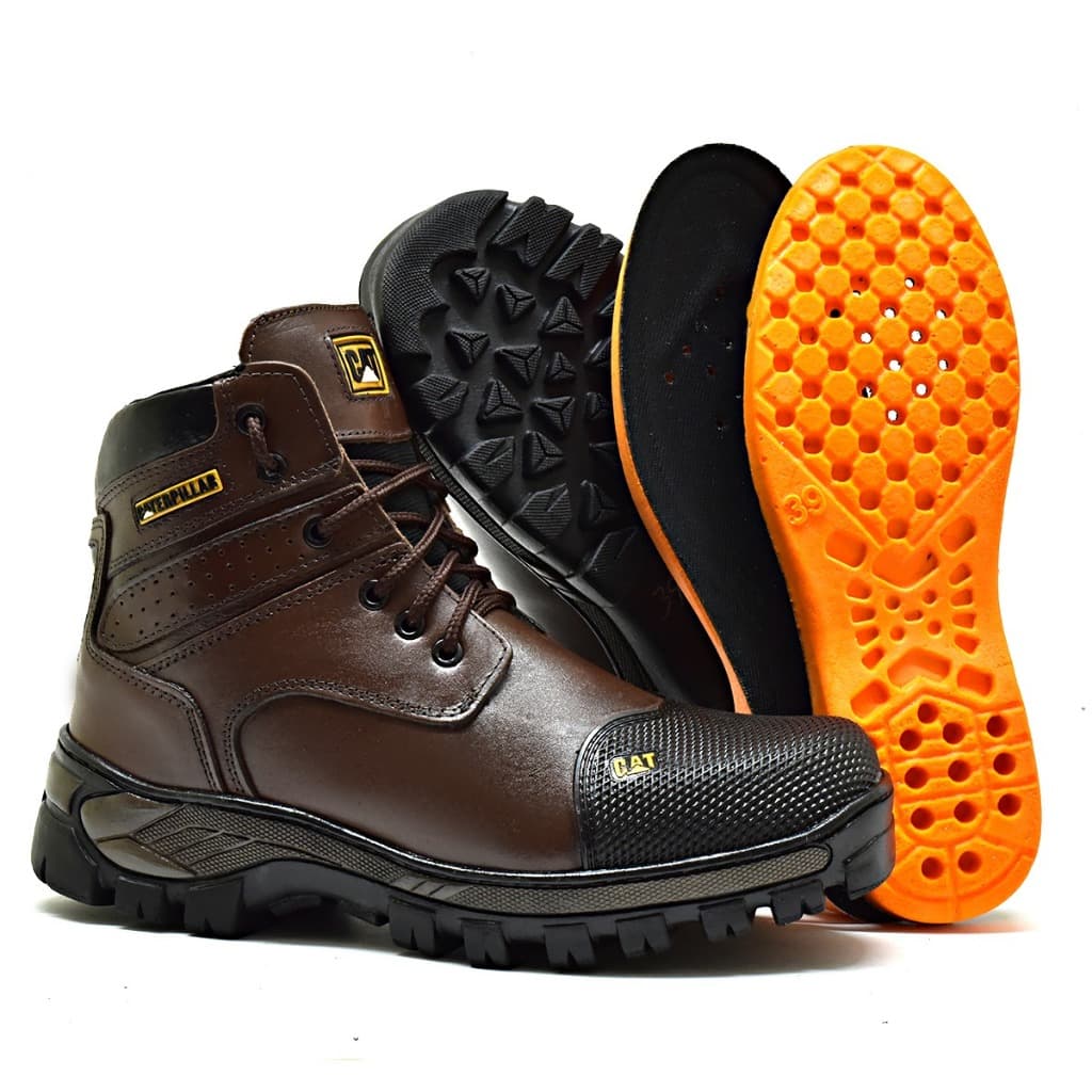 Bota Caterpillar Em Couro Legitimo Colada E Costurada