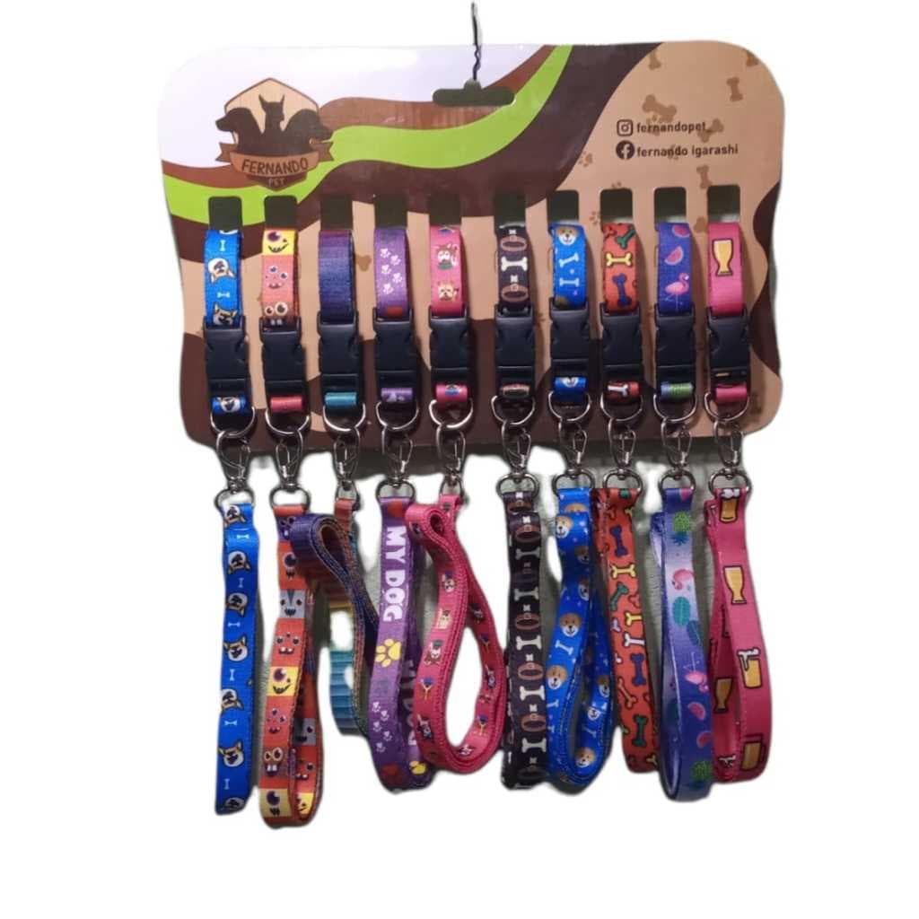 coleira para cachorro | coleira com guia | coleira para cães | coleira de cães Estampada.