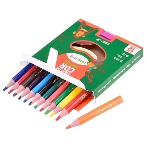 Lápis De Cor Mini 12 Cores Unidade Leonora - Linha Eco Leo