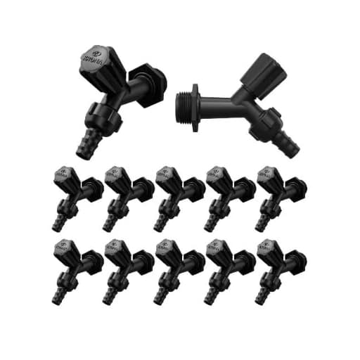 Kit 12 Torneiras Plástica Preta Para Jardim/ Pia/ Tanque/ - KRONA