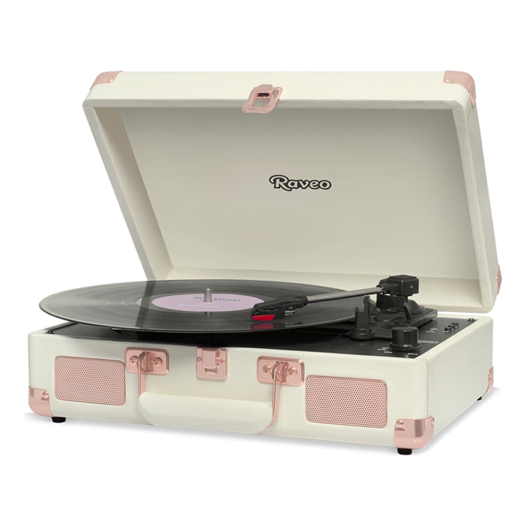 Vitrola Raveo Sonetto Retrô Toca Discos Vinil Rose Gold
