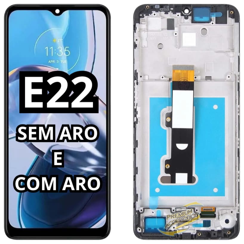 Tela Touch Frontal Display Lcd Compatível Moto E22/E22i A Pronta Entrega