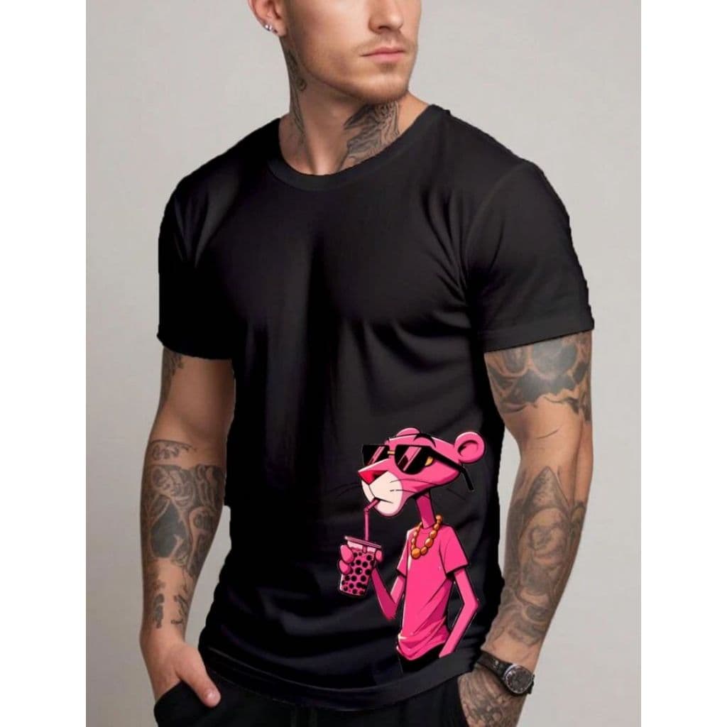 Camiseta Masculina Pantera Rosa Tumbler 100% Algodão Camisa Premium Lançamento
