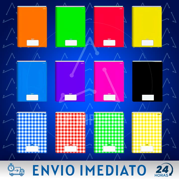 KIT 10 CADERNOS BROCHURA GRANDES (A4) CAPA DURA 48 FOLHAS JANDAIA