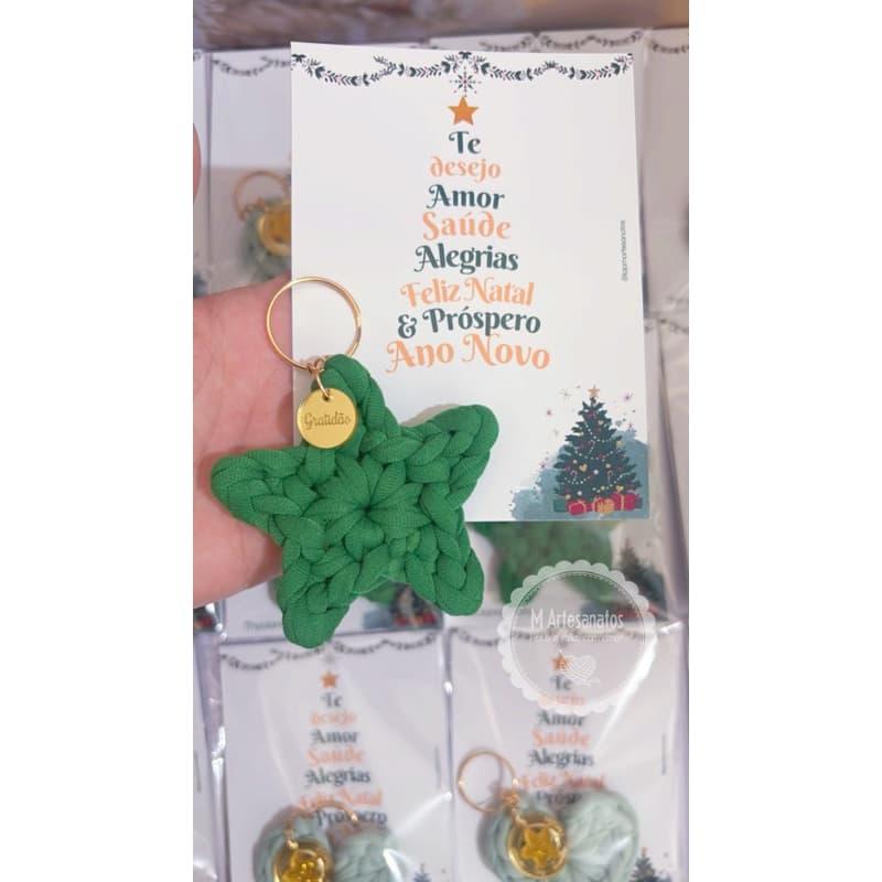 Lembrancinha Chaveiro Estrela Aniversário , Chá de bebê, Chá Revelação, Maternidade, Natal com cartão personalizado