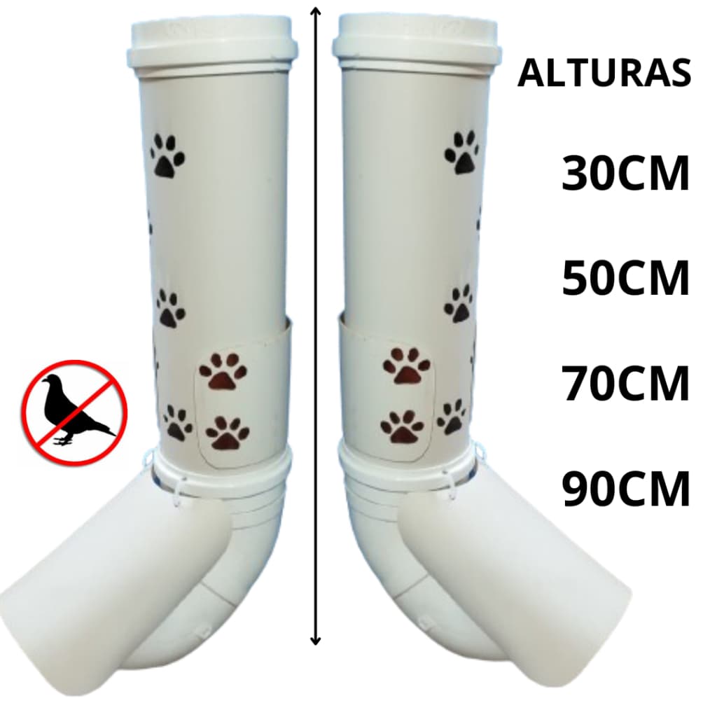 Kit Comedouro E Bebedouro PVC Anti-Pombos Para Cães e Gatos Multi Tamanhos