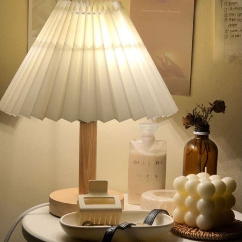 Luminária Abajur De Mesa Cabeceira Vintage Estilo Ins Nórdico Retrô Led Luz Quente Embutida Montável 26cm