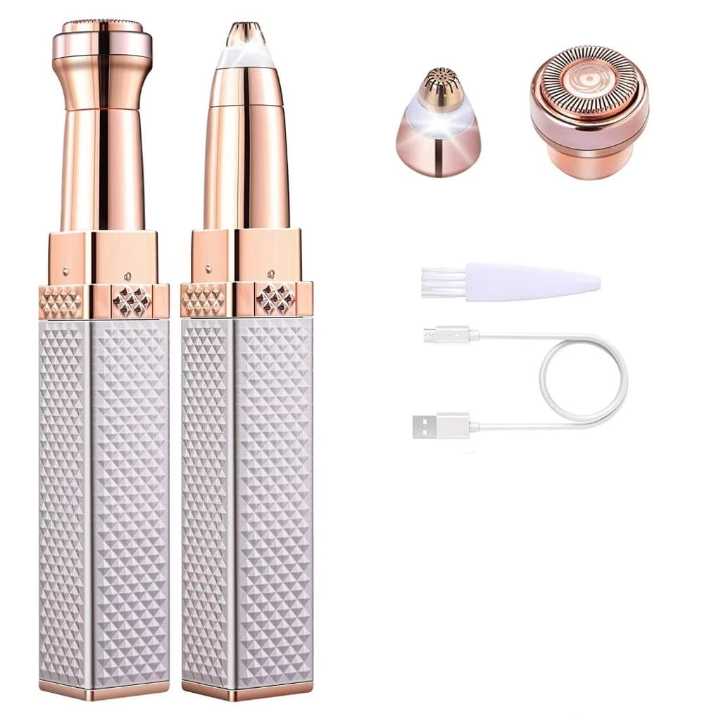 depilador portátil 2 em 1 com carregador usb aparador elétrico para sobrancelhas