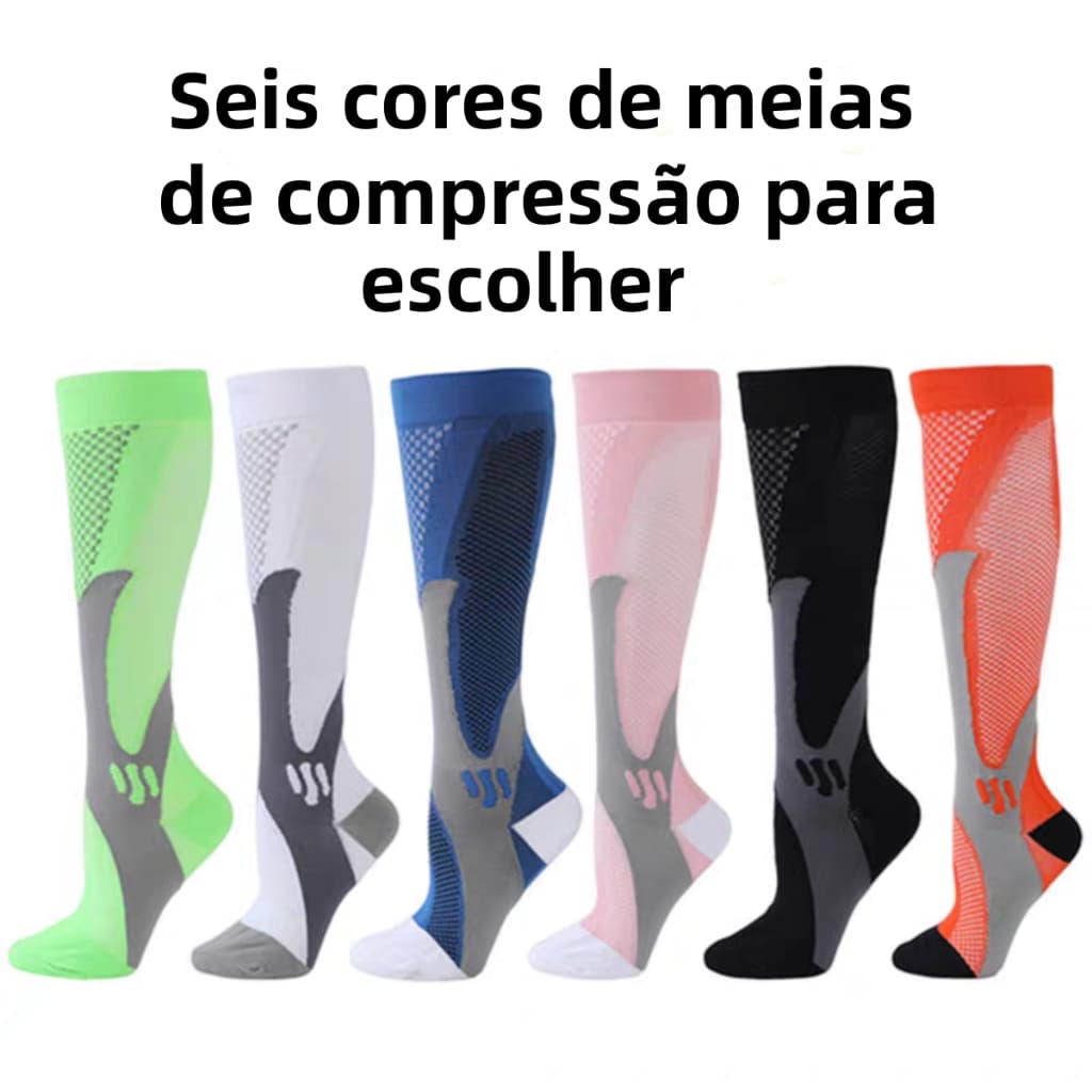 KIT 1 PARES Meias de Compressão Magic Sports Futebol, Elásticas, Motociclismo