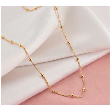 Colar Feminino Com Bolinhas Douradas Banhado a Ouro 18K- mary.bolsas