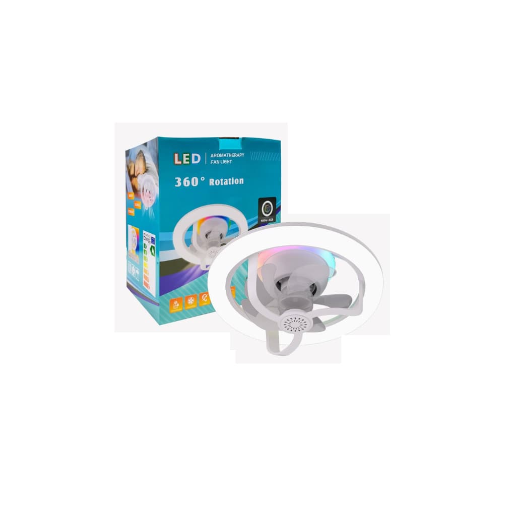 Luminária Ventilador Led De Teto 50w Rotação 360 Automática